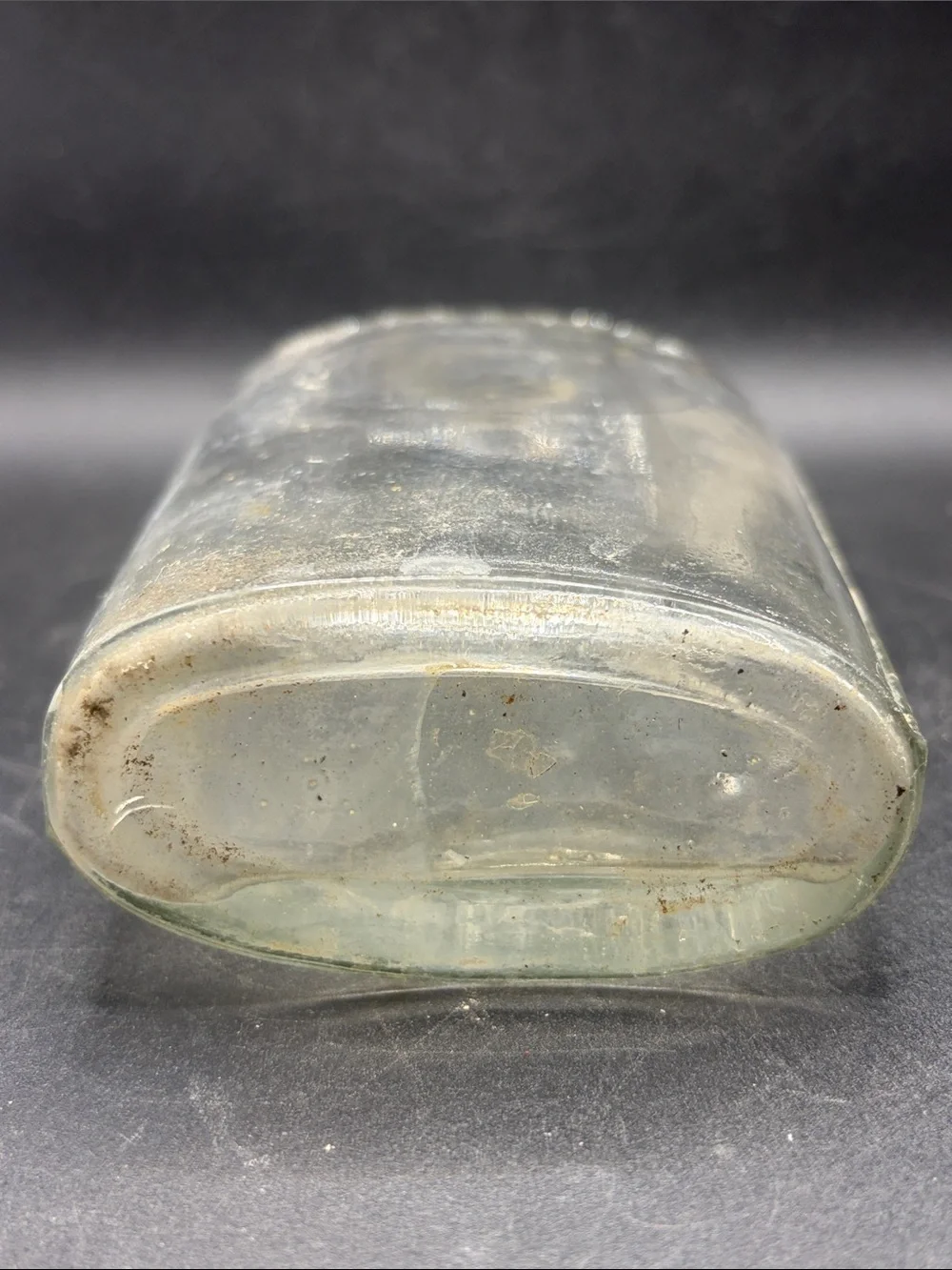 Antique WARRANTED Embossed Glass Flask Bottle Collectible Vessel Americana Decor